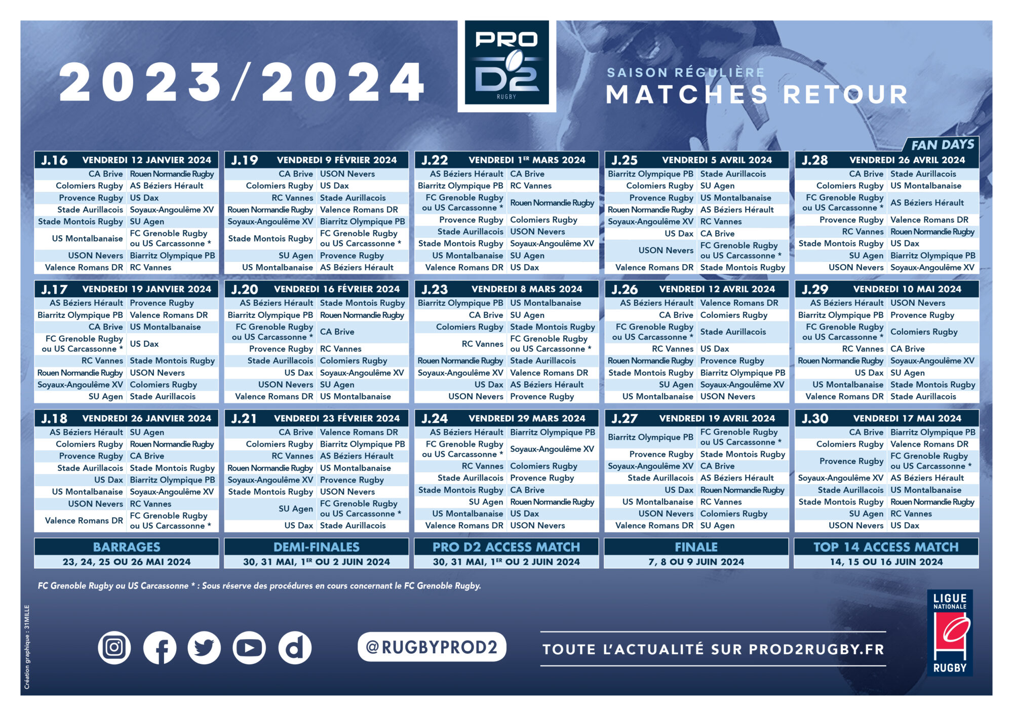 Découvrez Le Calendrier Complet De Cette Saison 2023-24 - Rugby Club Vannes